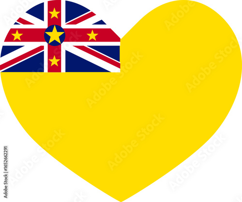 Niue heart shaped icon flag illustrator national
