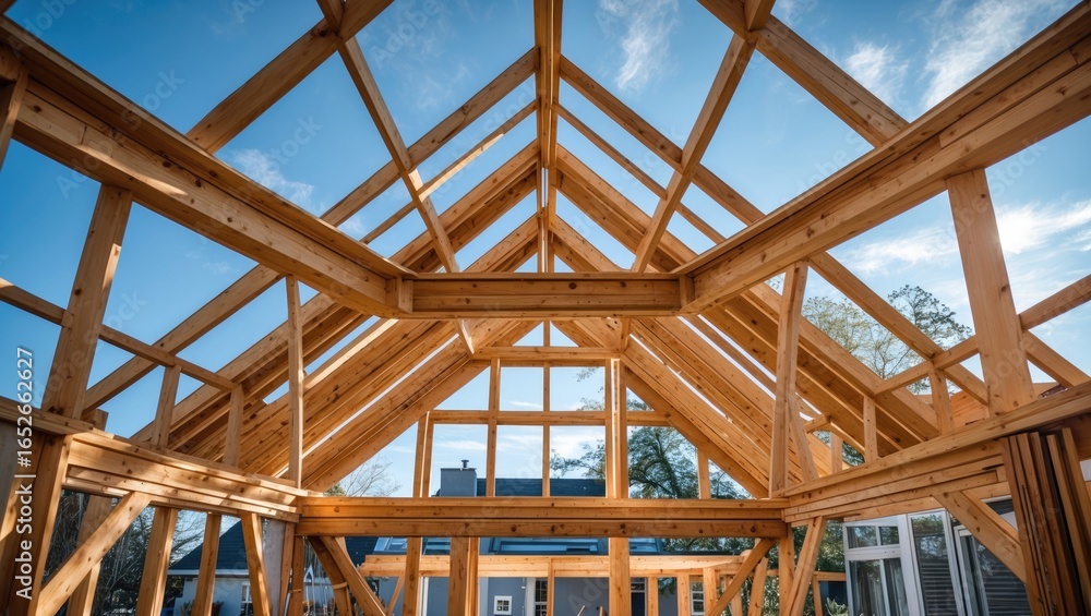 Obraz premium Building rooftop structural system