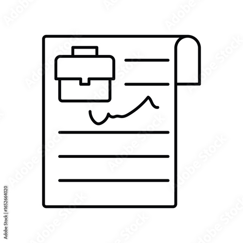 Work Contract thinline icon , vector, pixel perfect, illustrator file 
