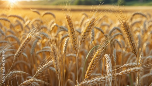 Crop development: barley and wheat during harvest time