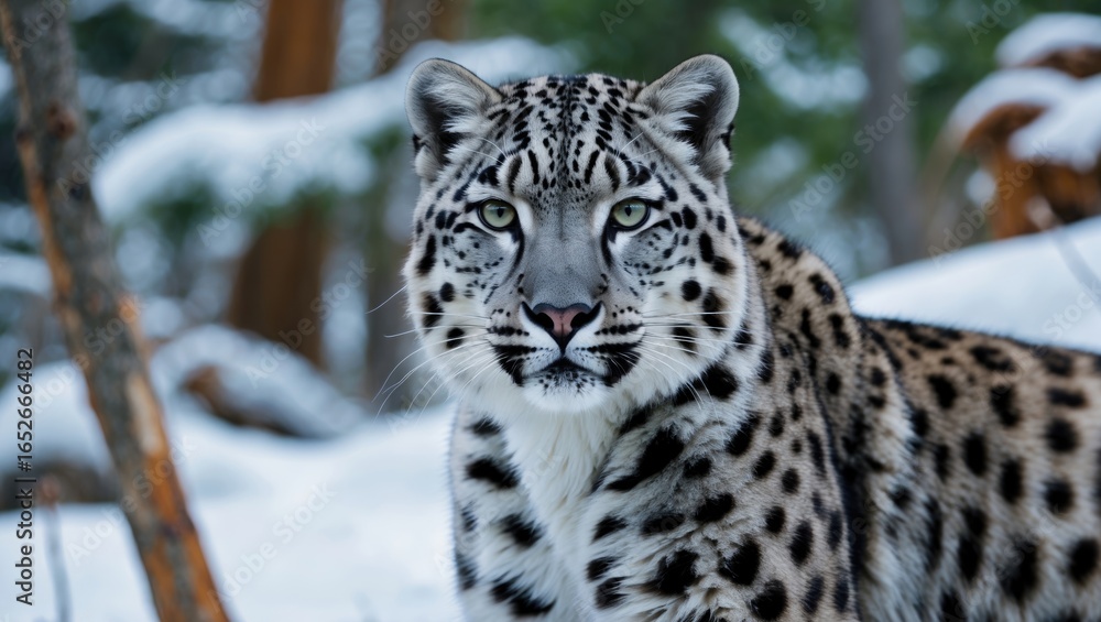 Fototapeta premium Mature Snow Leopard Species Overview