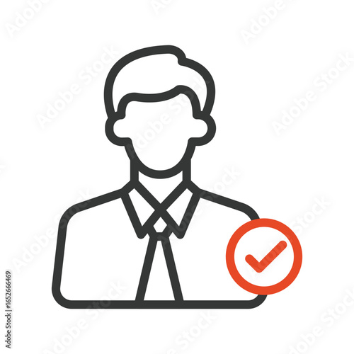Confirmed Employee Outline bold Vector Icon which can be easily modified or Edited 

