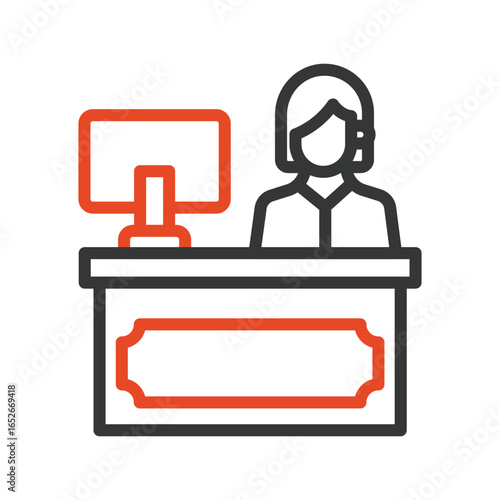 Receptionist Outline bold Vector Icon which can be easily modified or Edited 
