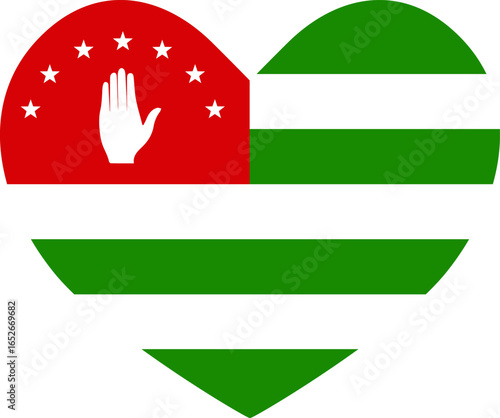 Abkhazia heart shaped icon flag illustrator national