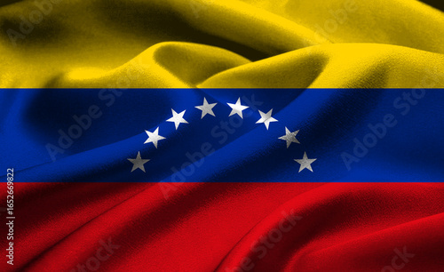 Venezuelan flag's vibrant colors flow with pride