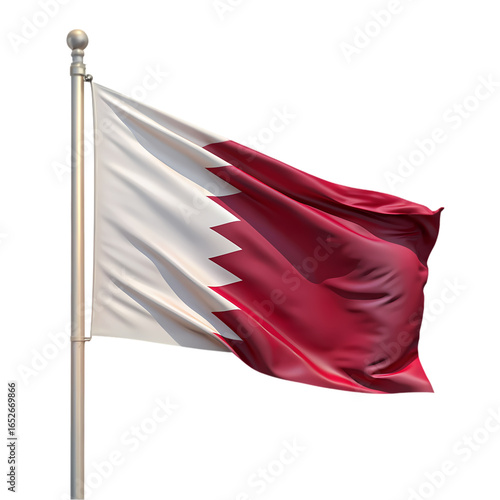 Qatar National Flag Waving