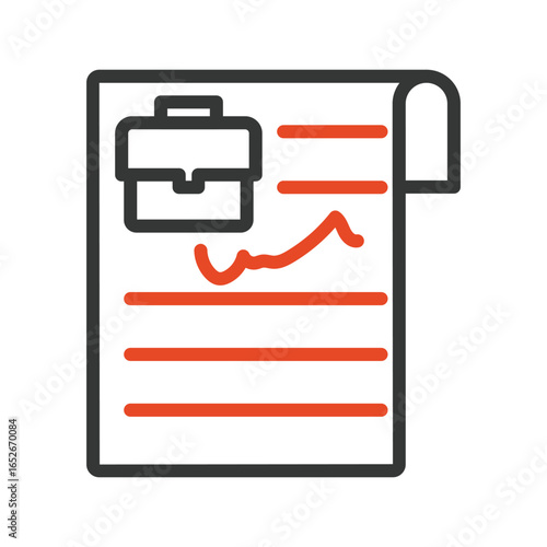 Work Contract Outline bold Vector Icon which can be easily modified or Edited 
