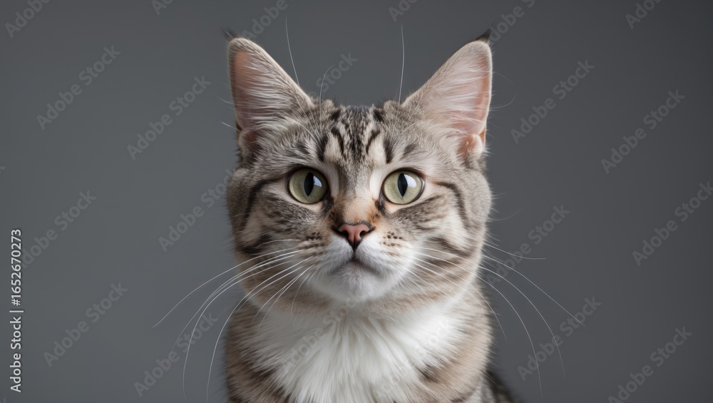 Obraz premium Gray background featuring cat ear design
