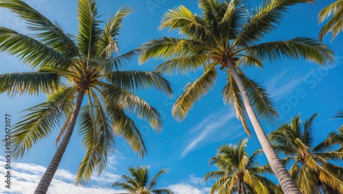 Wallpaper Mural Coconut-laden palm tree under a bright blue sky Torontodigital.ca