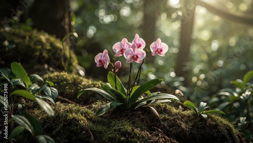 Wallpaper Mural Orchids flourishing in a stunning outdoor landscape Torontodigital.ca