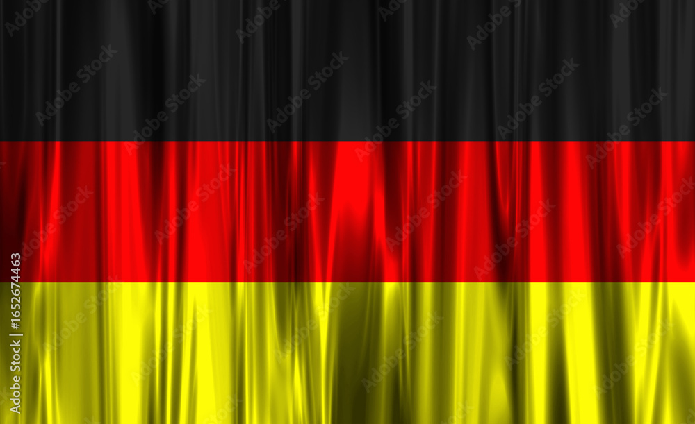 Naklejka premium Vibrant display of the German flag flowing in the wind