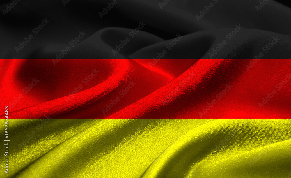 Naklejka premium Flowing colors of the German flag waving gently in soft fabric