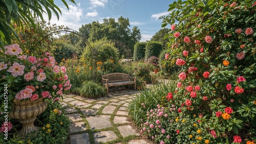 Assortment of Blooms and Landscaped Areas