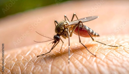 Wallpaper Mural Mosquito Biting Skin Close-up of Insect Feeding Torontodigital.ca