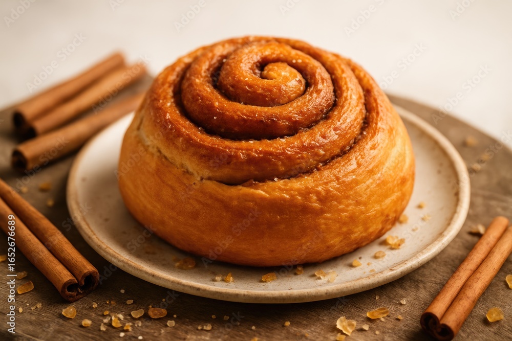 Fototapeta premium Homemade cinnamon roll recipe