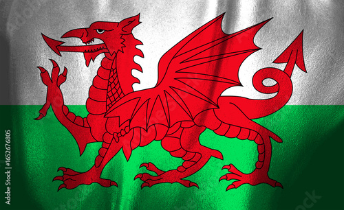Welsh dragon proudly displayed on a vibrant flag