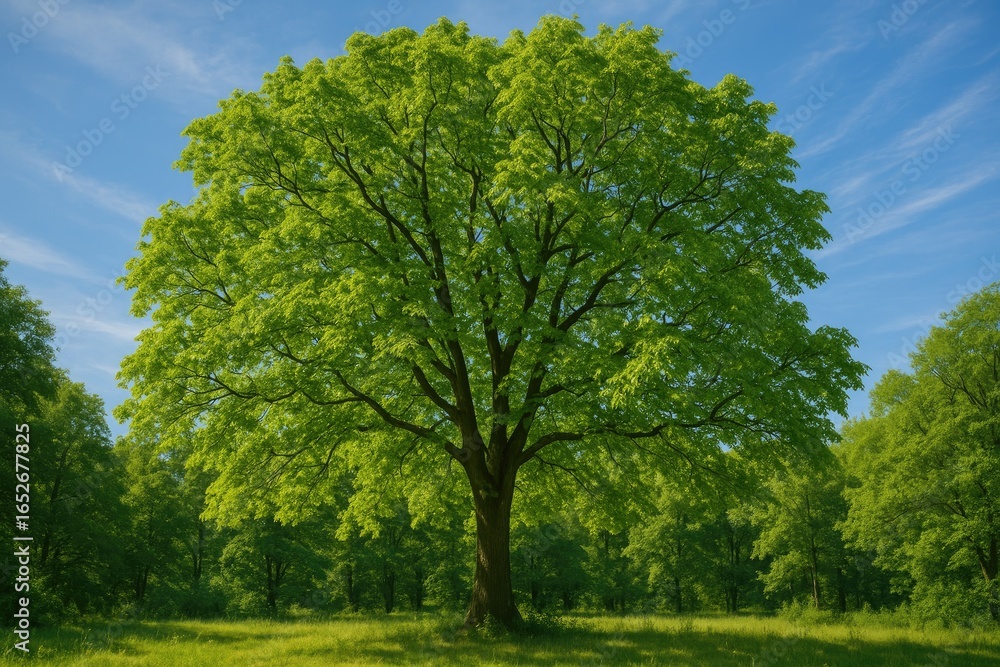 Obraz premium A picture capturing broad tree leaves in motion