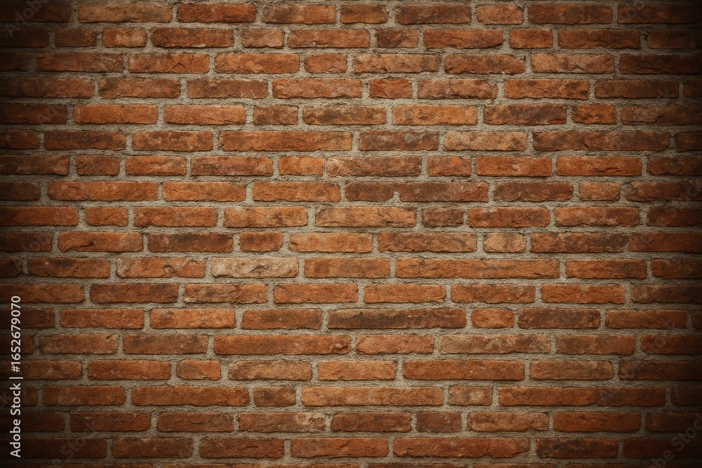 Fototapeta premium Old-fashioned brick exterior featuring a vignette effect