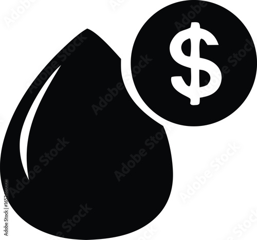 Symbolic representation of the financial value and cost associated with crude oil and petroleum products