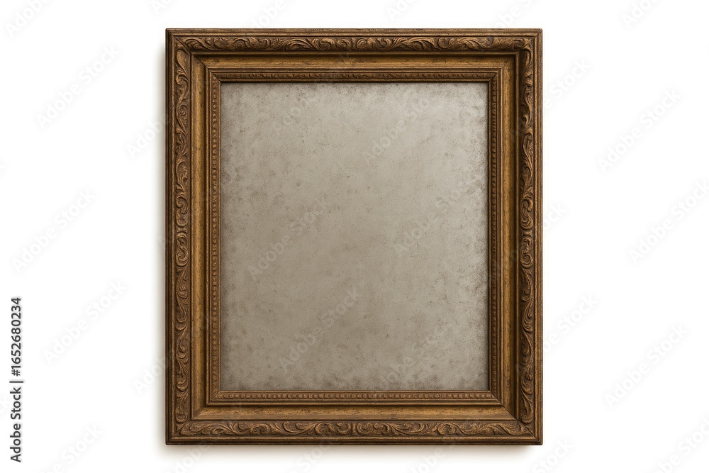 Fototapeta premium Vintage-style mirror with an ornate frame set against a white background