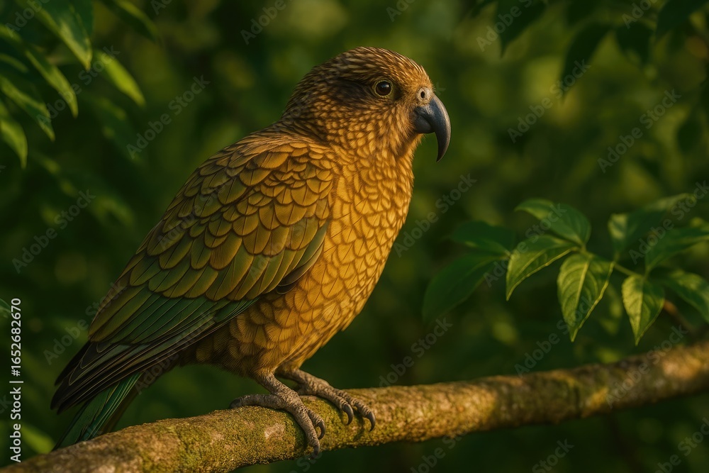 Obraz premium Detailed view of a bird sitting on a branch