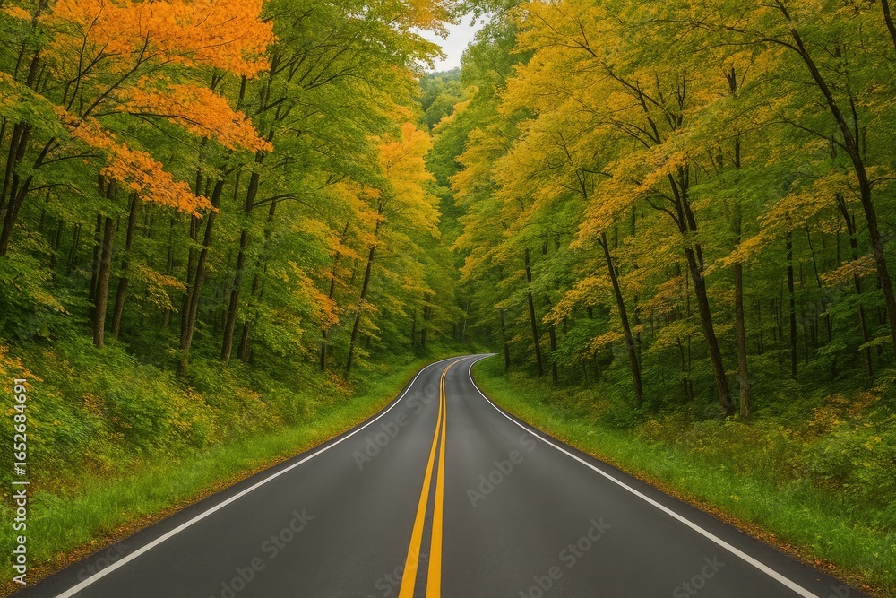 Fototapeta premium Pathway Through Fall's Natural Beauty