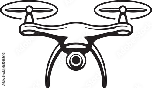 Drone Vector Illustration Modern Unmanned Aerial Vehicle Technology Art