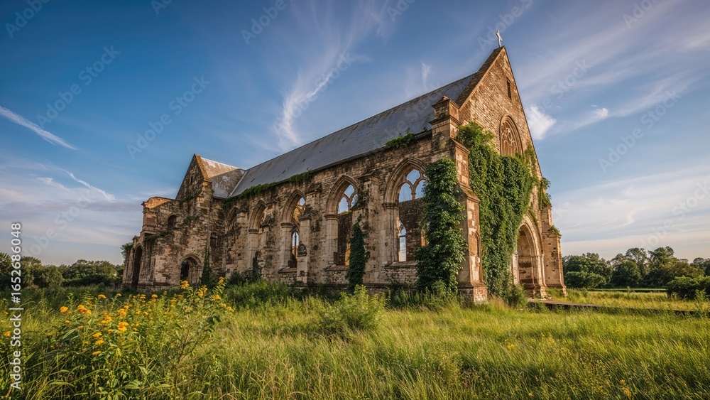 Fototapeta premium Dilapidated remains of an old Dominican church named after Saint Anthony