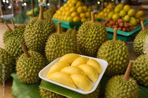Luxury Musang King Durian with Golden Flesh Display