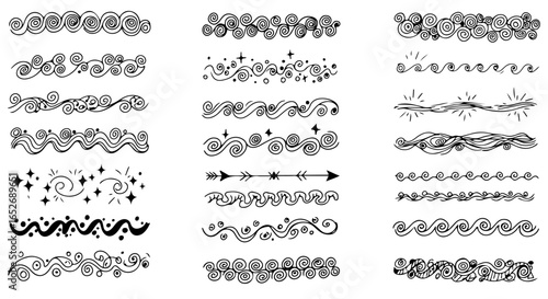 set of calligraphic design elements
