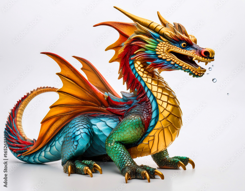 Obraz premium dragon, coloré, vert, noir, animal, vecteur, Eden verre, chine, illustration, reptiles, fantaisie, art, monstre, créature, mythologie, dessin animé, tatouages Asie, oriental, nature, isolé, symbole, o