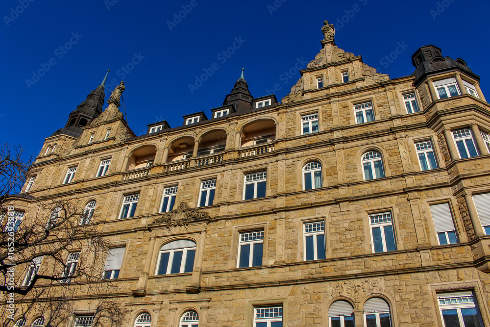 Fototapeta premium facade of a big slightly brown neoclassical building in germany