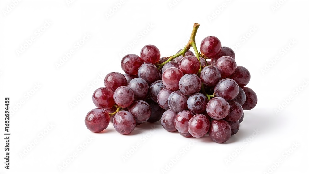 Fototapeta premium Freshly picked grapes displayed on a white surface