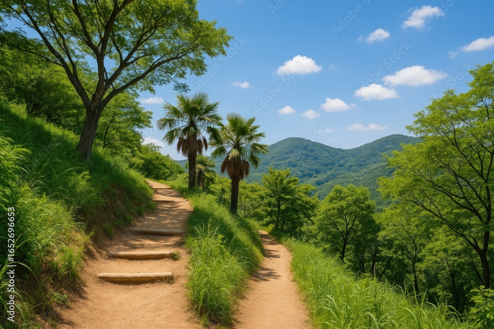 Obraz premium Scenic Trail Through Yeongdo's Waterfront Path