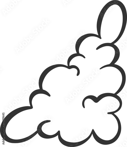 Soap foam cartoon outline illustration. Corner cloud of water suds. Liquid shower gel and shampoo pile.