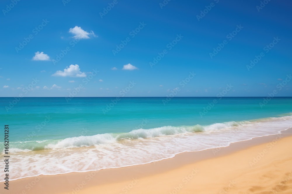 Fototapeta premium Serene seaside landscape featuring a stunning beach vista