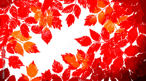 紅葉の秋を彩るモミジのベクターイラスト