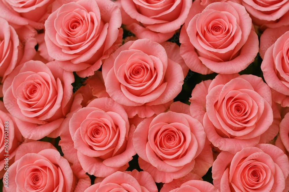 Naklejka premium Close-up of vibrant pink roses with a floral pattern