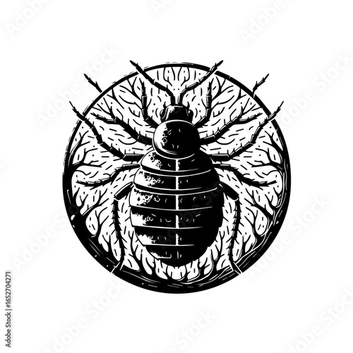 Illustration of a bedbug isolated on white background, a common household pest