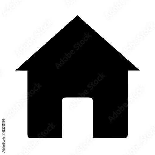 Black House Icon Vector | Solid Home Shape Silhouette | Simple Minimalist Real Estate Property Logo Symbol Graphic Design Clipart Isolated PNG