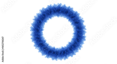 Abstract Blue Smoke Number Zero Isolated on Transparent Background