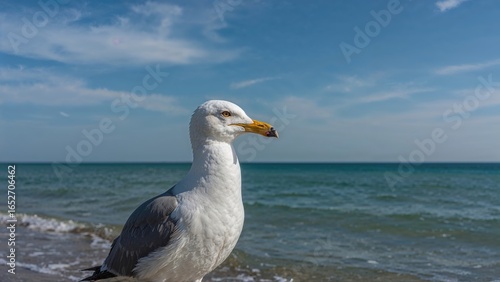 Seagull observing the far-off skyline
