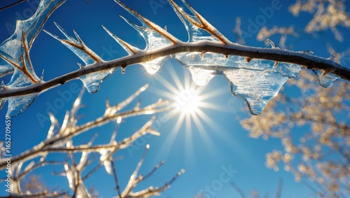 Glittering ice formations u...