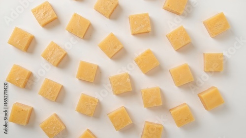 Isolated cheese cubes displ...