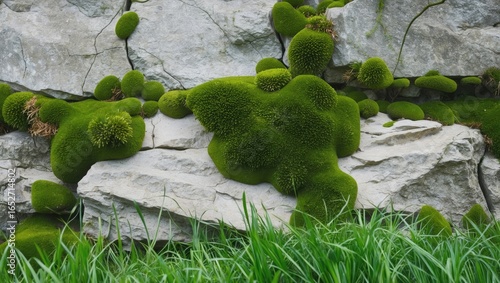 Vibrant Green Moss Growing ...