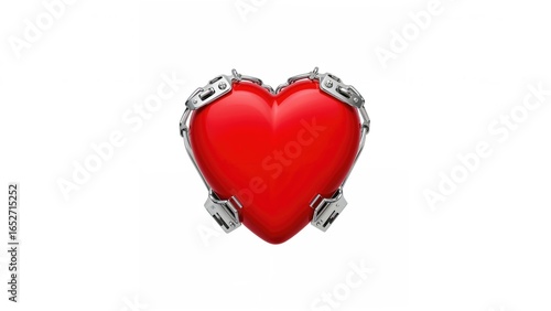 Red heart entwined with shi...