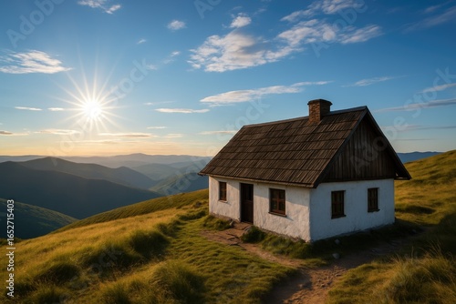 Fototapeta Naklejka Na Ścianę i Meble -  Shelter located in the Bieszczady mountain area