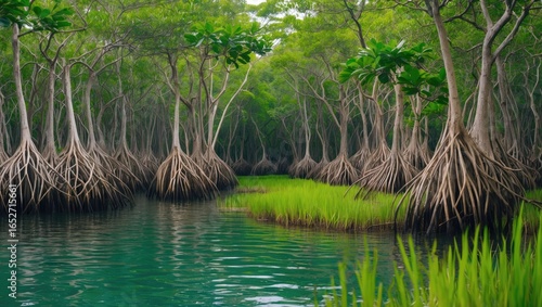 Dense mangrove wetlands int...