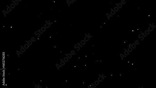 Twinkling blinking stars in sky with glimmer shine, Abstract background. star glow fields flying in galaxy space star burst light. Dark blue starry in the night sky,