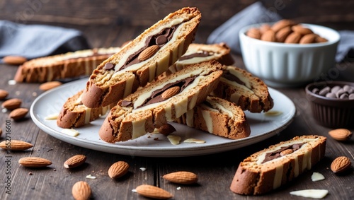 Freshly baked almond biscot...
